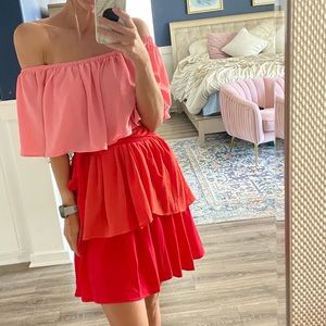 Pink to red ombré dress!